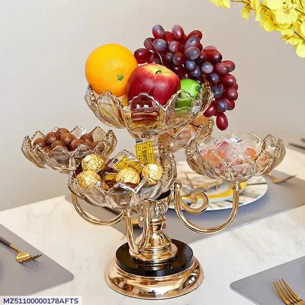 Elegant Golden Decorative Tray - Unique Design (1 Pc)