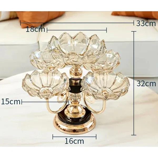 Elegant Golden Decorative Tray - Unique Design (1 Pc)