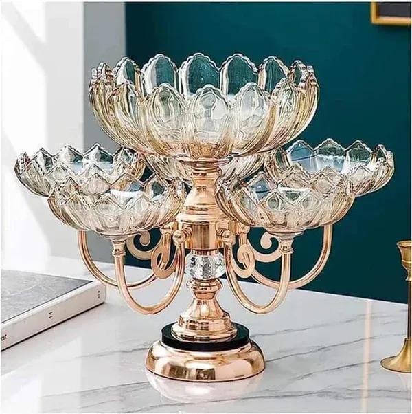 Elegant Golden Decorative Tray - Unique Design (1 Pc)