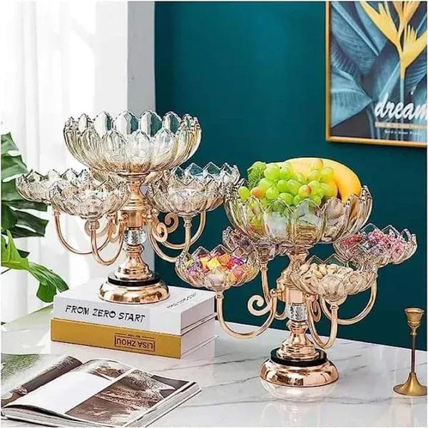 Elegant Golden Decorative Tray - Unique Design (1 Pc)