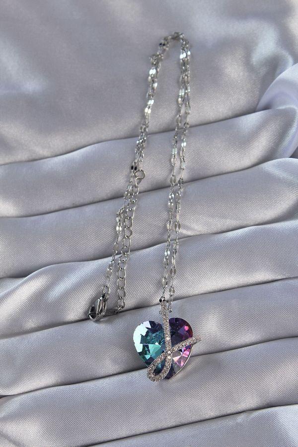 Love Heart Design Gold Plated Zircon Pendant