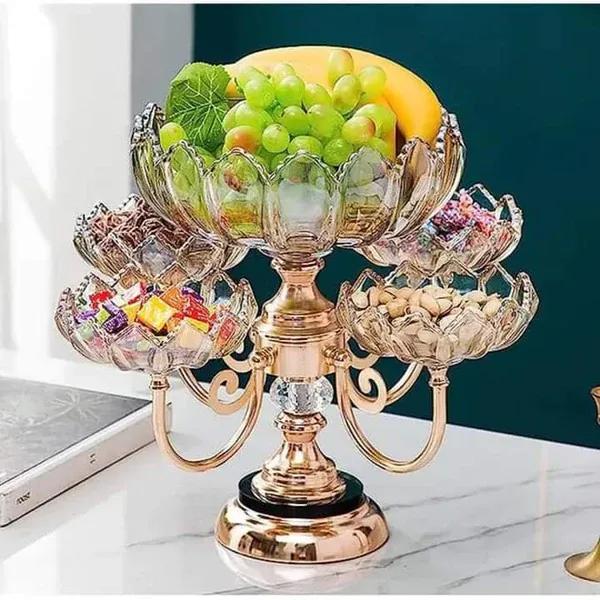 Elegant Golden Decorative Tray - Unique Design (1 Pc)
